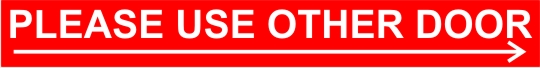 Please use other door engraved sign