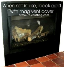 Fireplace magnetic vent cover